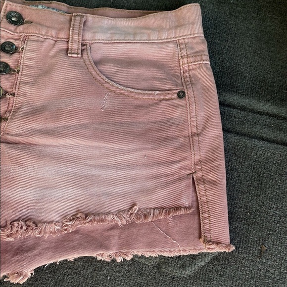 FREE PEOPLE RUNAWAY SLOUCH Mauve Denim Shorts 27 - Picture 6 of 10